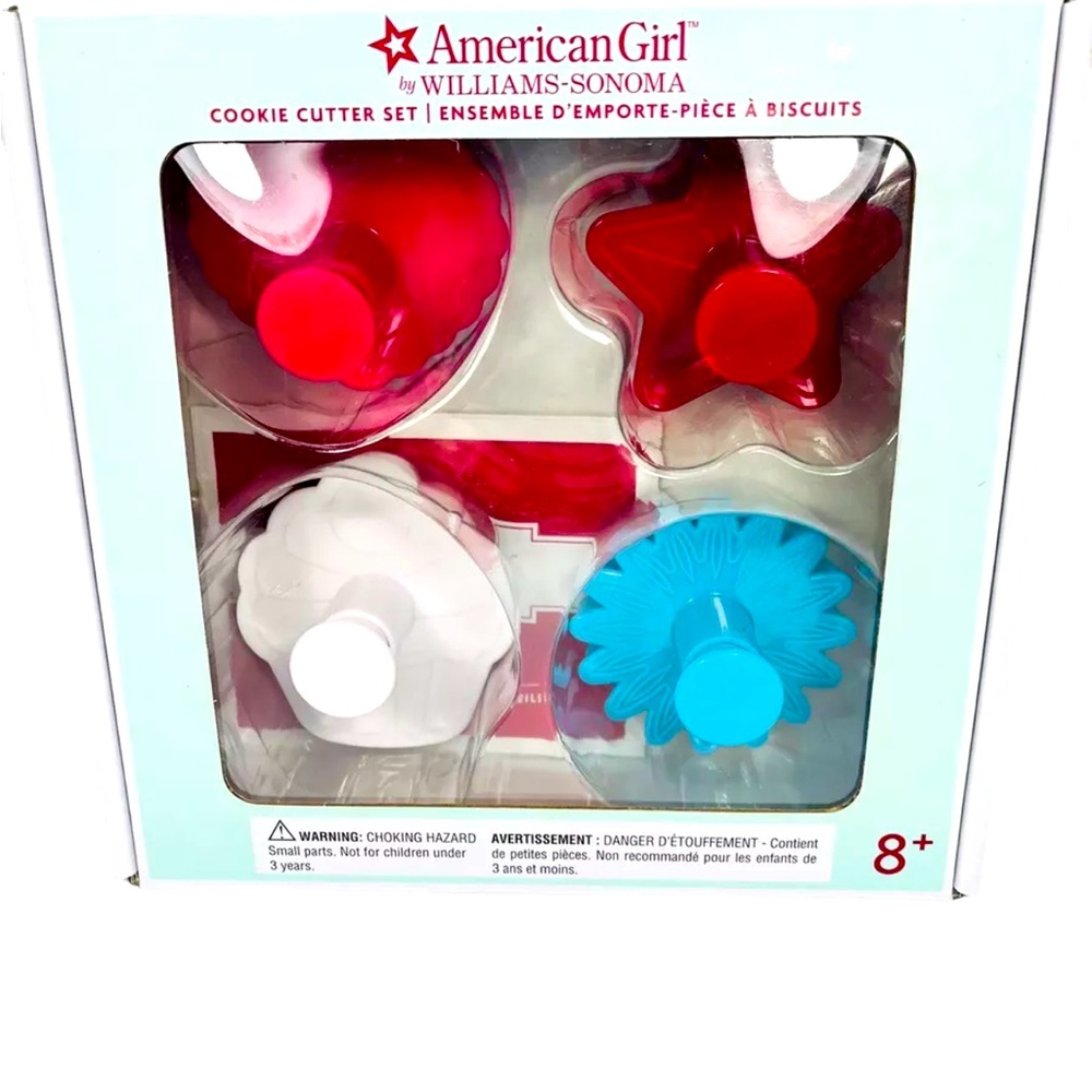 Williams & Sonoma American Girl Cookie Cutters Heart, Cupcake, Flower, Star